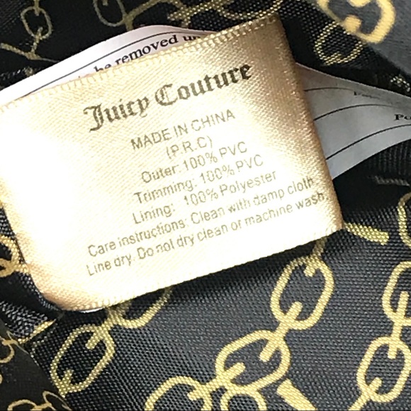 JUICY COUTURE PINK & BLACK PATENT BUCKET BACKPACK - Picture 13 of 16